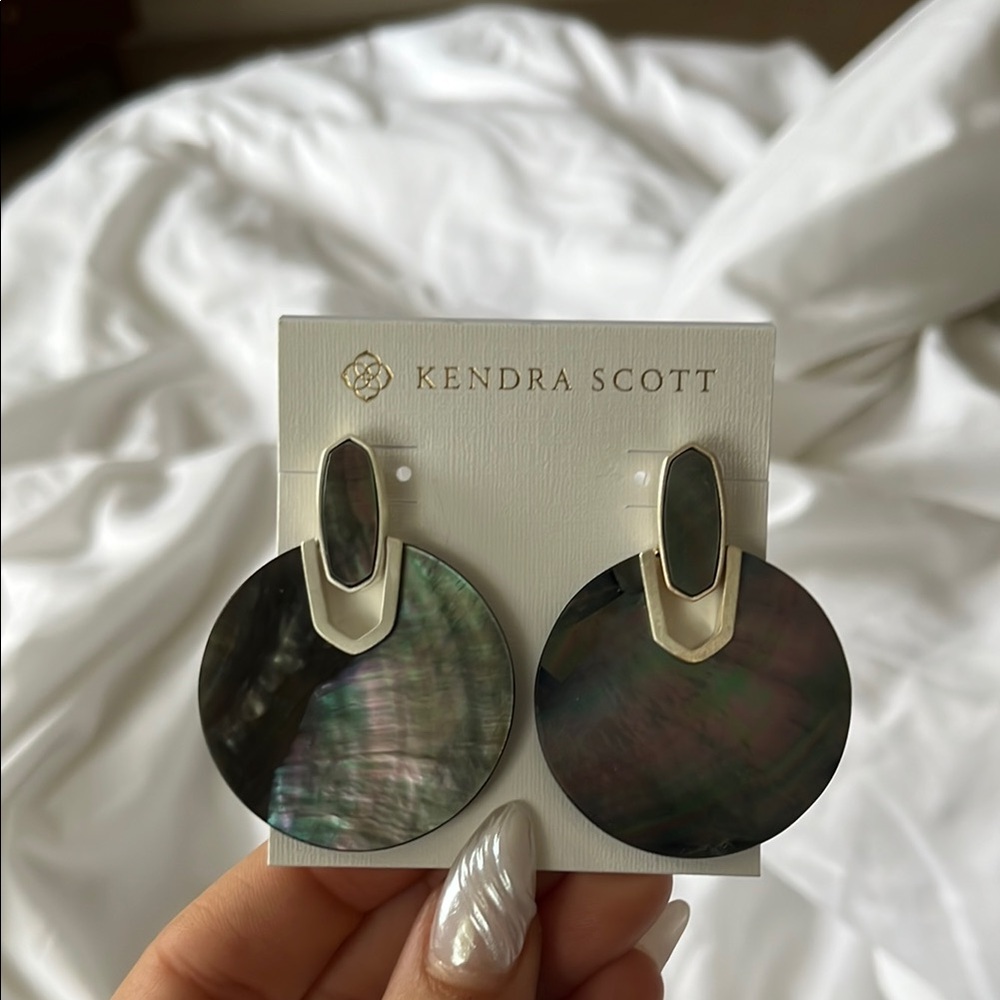 Kendra Scott Black and Silver Statement Earrings